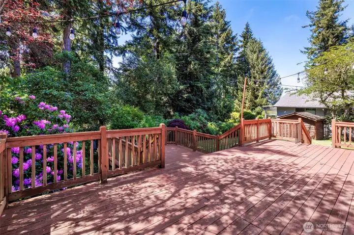 Large 2-tier deck + patio area