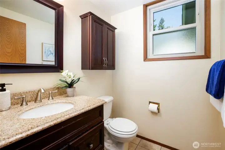 Powder room on lower level