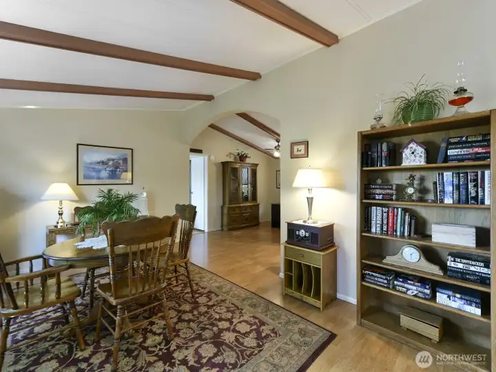 As you enter the home, you'll see the open vaulted ceilings and light from newer large windows.