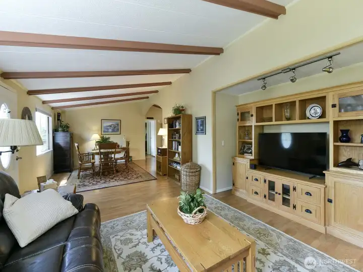 Spacious living room that flows to flex space or dining area.