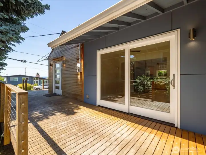 Large Deck Outside Dining Room Sliding Glass Doors