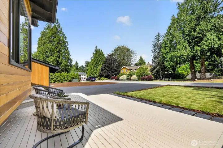 The new front deck creates a warm and welcoming place to sit, relax, and enjoy the neighborhood. The new front lawn and young plantings add a fresh, finished touch. It is the perfect spot to say hello as neighbors stroll by and feel connected to the English Hill community. The new front deck creates a warm and welcoming place to sit, relax, and enjoy the neighborhood. The new front lawn and young plantings add a fresh, finished touch. It is the perfect spot to say hello as neighbors stroll by and feel connected to the English Hill community.