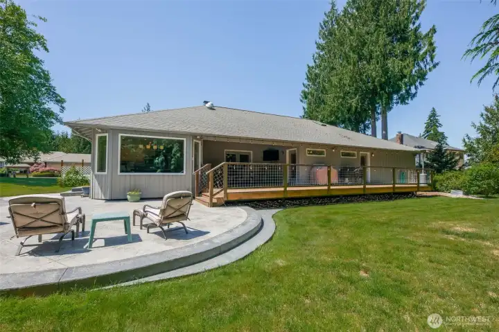 Large back Patio and deck - partially covered