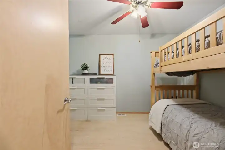 Being used as a bedroom however no window - so...use your imagination to create a space that works for you....  craft room, office, Library.....