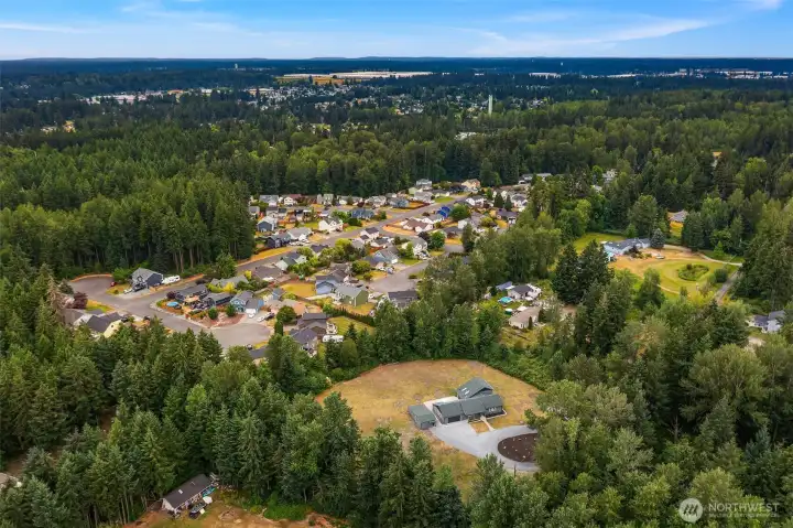 Aerial view of the property