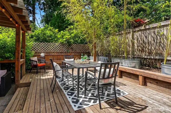 Come on out to the back deck. So private. Come on out to the back deck. So private.