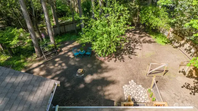 Huge backyard as seen from above.