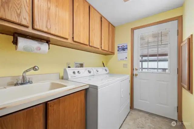 Utility Room with access point to back trex deck