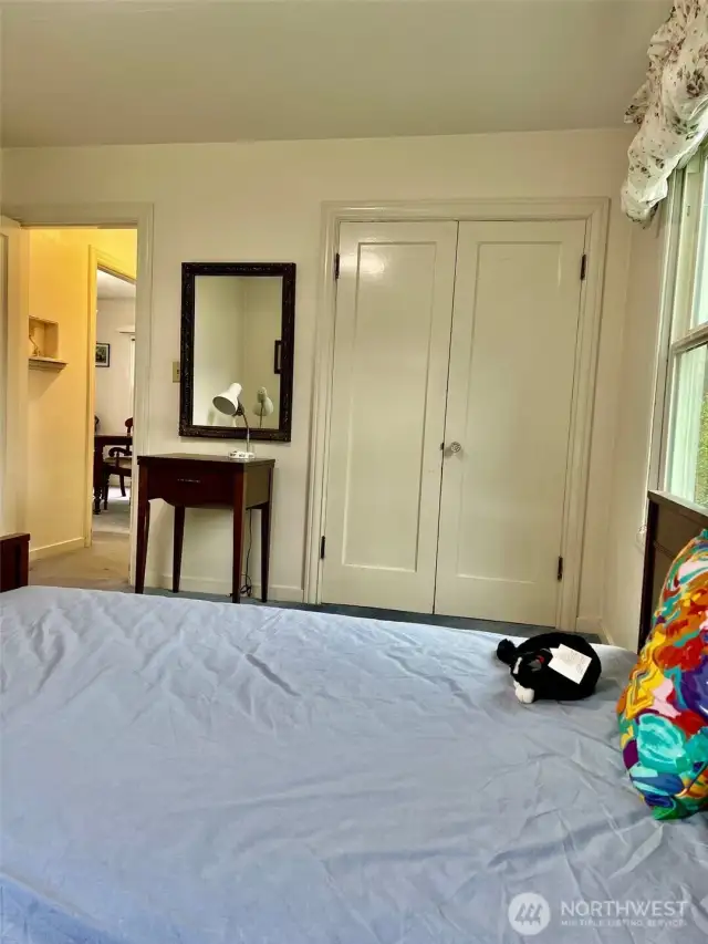 Bedroom 1 offers two beautiful windows & large closet space