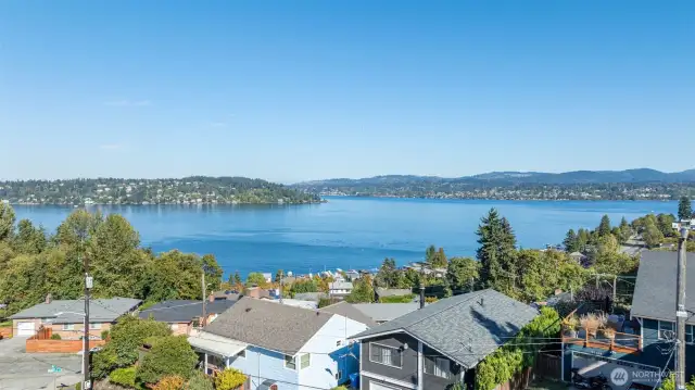 Rare view lot looking over Lake Washington, Mercer Island, Seward Park, Mt Baker and the Cascade Foothills.