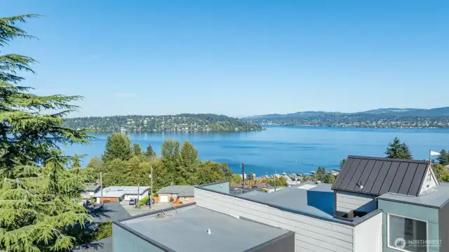 2nd of 3 photos taken from the future roof level (if you build three stories), as seen from the back of the house, looking northeast.
