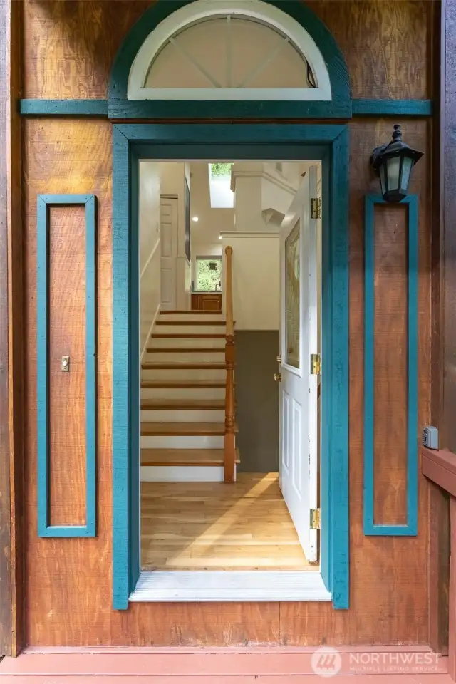 Welcoming stylish front door.