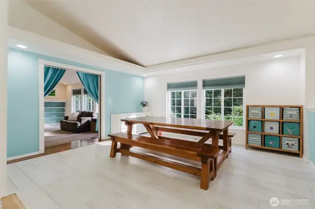 Dining room can accommodate a table seating 12!