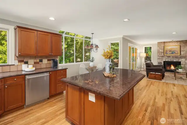 Large kitchen with large central island is the heart of the home