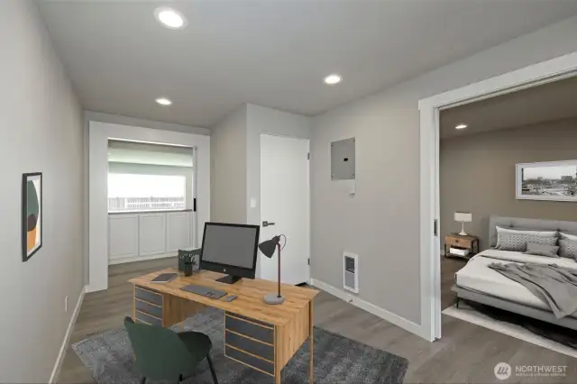 Virtually staged bedroom