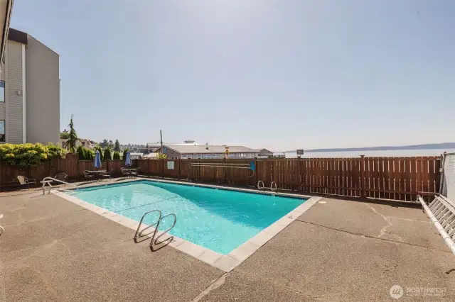 Pool overlooks the Puget Sound!