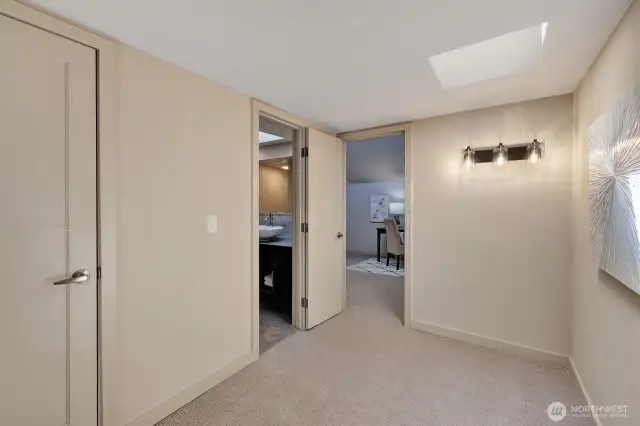 Upstairs landing, good for extra desk, shelving