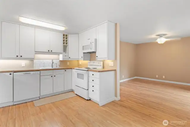 Kitchen and living room view