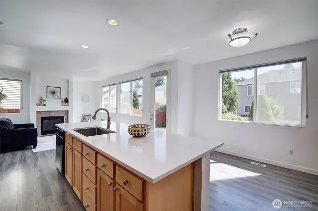 There is also room by the window to put a kitchen table and chairs.
