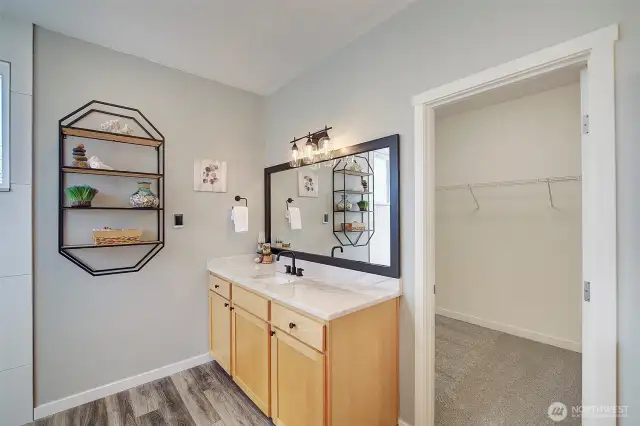 Separate vanities.