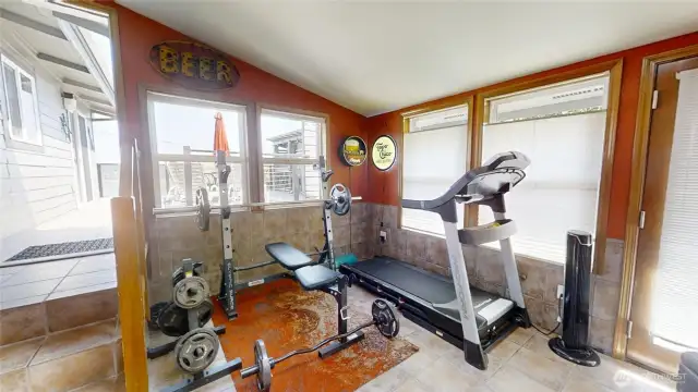 Exercise space in the bonus flex room