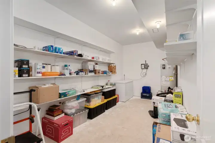 Lower floor storage room