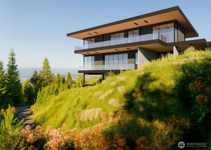 Rendering perspective of the approved home looking North.