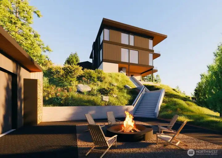 A rendering perspective looking from the North.