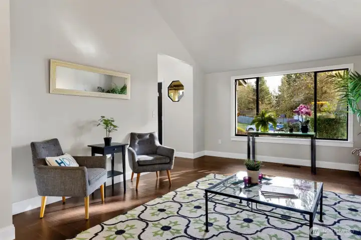 Many different ways you could arrange this room.