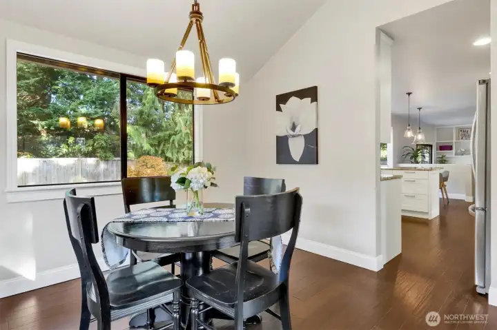 Doorway from the dining room into the kitchen.