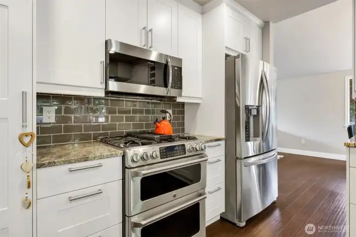 Stainless steel appliances.