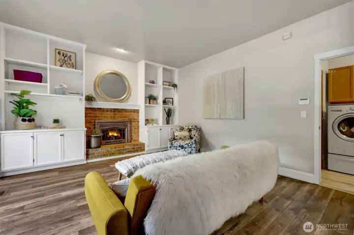 You come in from the garage to the laundry room and then straight into the family room.