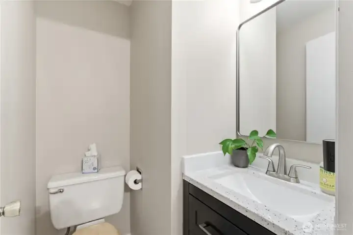 half bath in the primary with new vanity