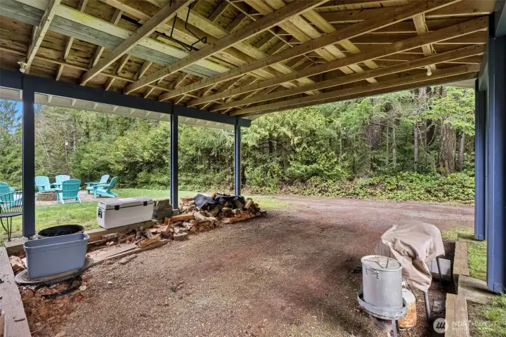 Large covered carport
