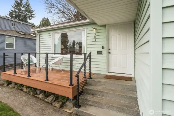 Enjoy Your Morning Coffee Al Fresco on the Charming Front Deck Built In 2022