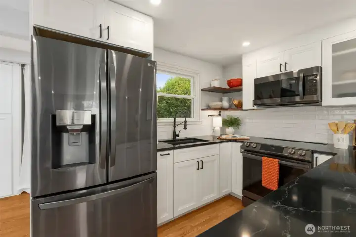 Custom Cabinetry & Floating Shelves
