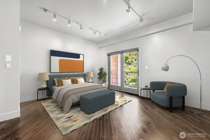 Virtually staged bedroom