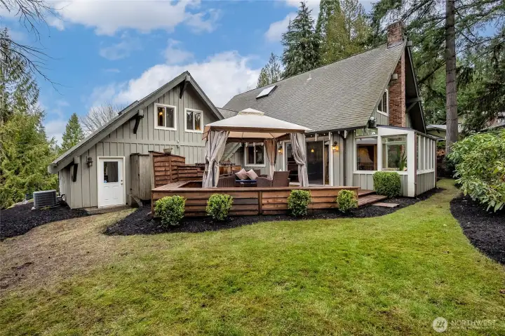 The white door to the left goes into the garage.