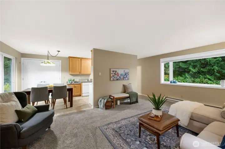 Open concept living with room to host!