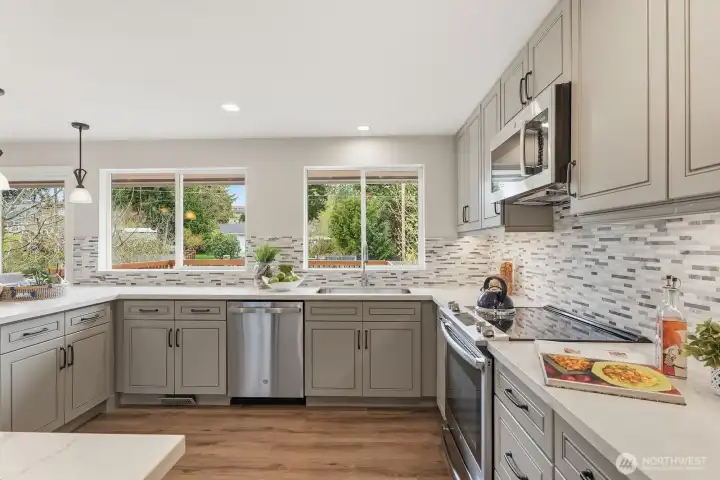 Cook's delight with lots of cupboard and counter space.