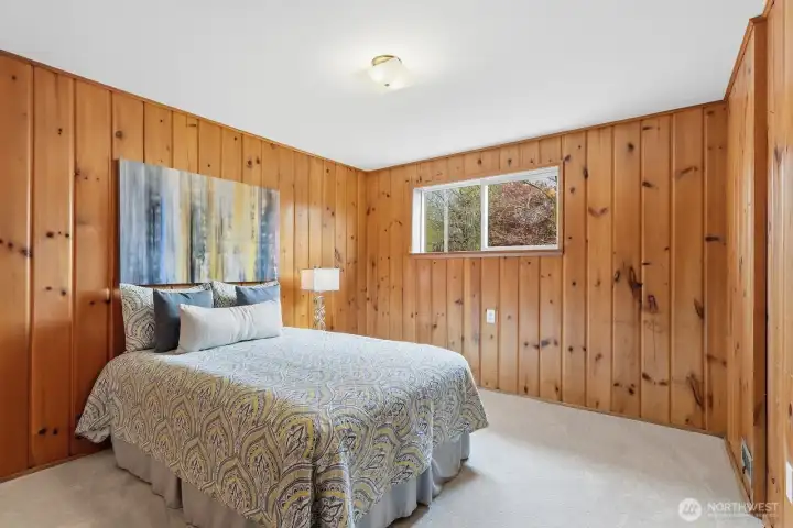 One of two bedrooms on the lower level.