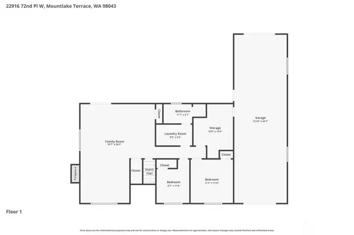 Lower level floor plan.