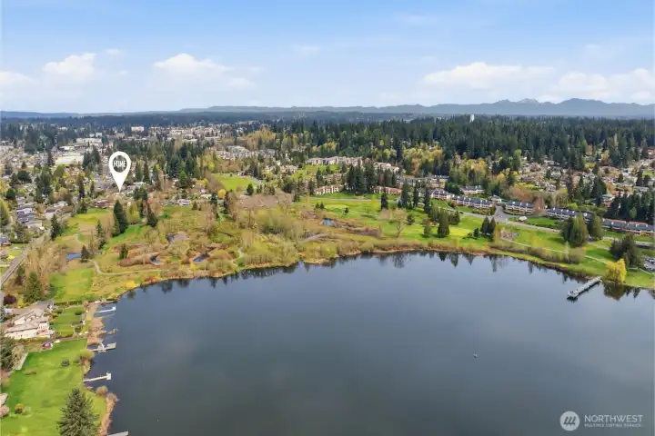 And only steps to the Lake Ballinger play area.