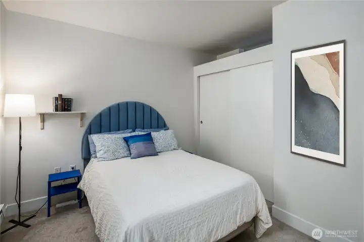 Roomy bedroom with large closet