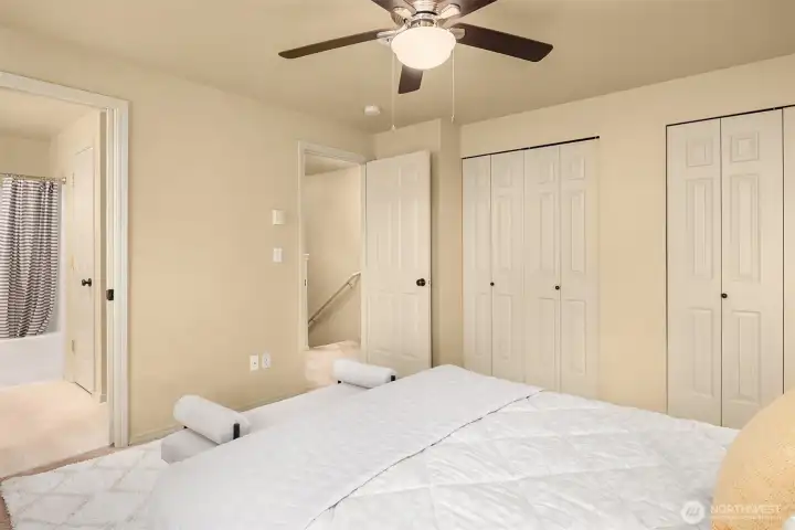 Primary Bedroom with double closets!