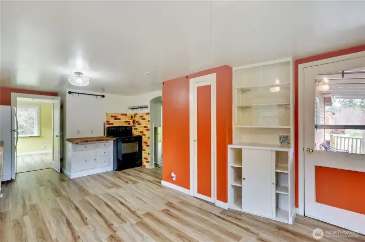 New flooring has replaced this in kitchen.