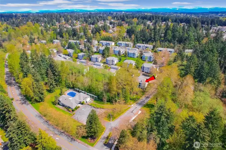 First building from the clubhouse