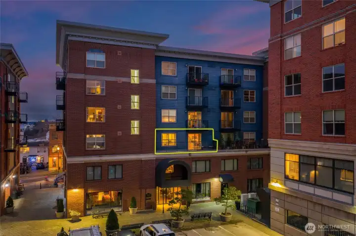 This unit has an oversized balcony.