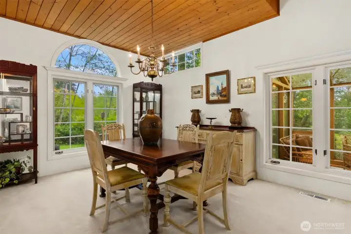 Choices for dining include a more formal dining area over looking the back yard, as well as options for casual dining.