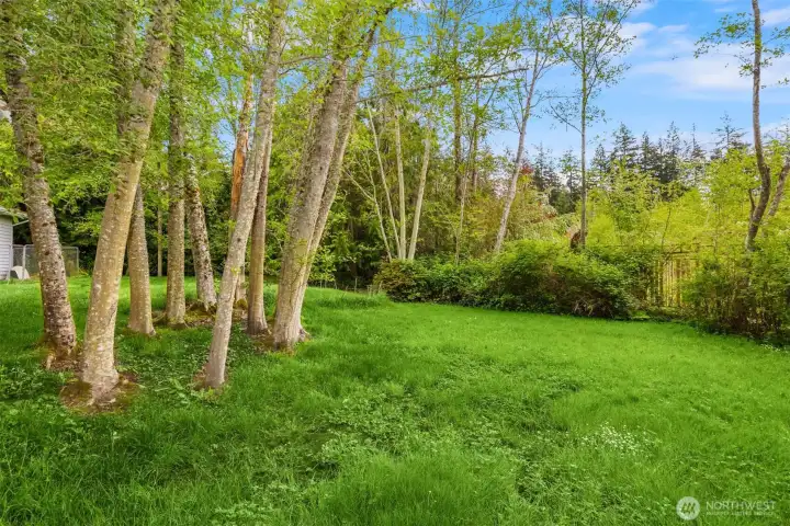 The property is .47 acres with mature landscaping in front and back.
